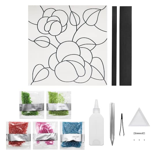 10" x 10" Rose Flowers Bead Art Kit by Make Market®